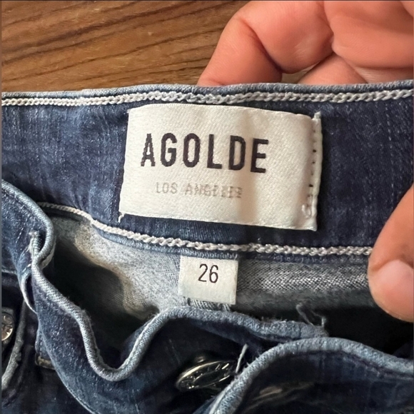 AGOLDE Women's Mid-Rise Non-Distressed Skinny Crop Jeans with Raw Hems - Size 26 - Picture 5 of 7